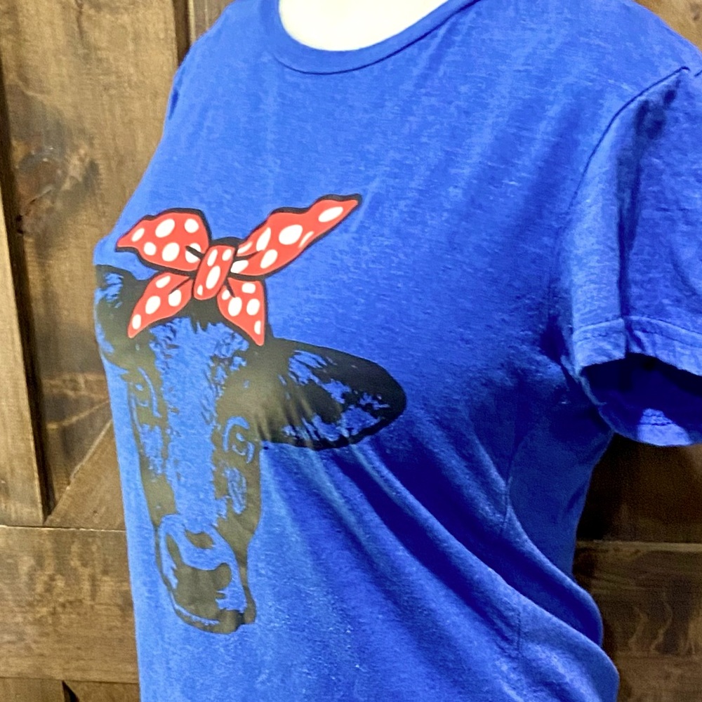 Blue Highland Heifer Short Sleeve Tee Sz M - Picture 10 of 14